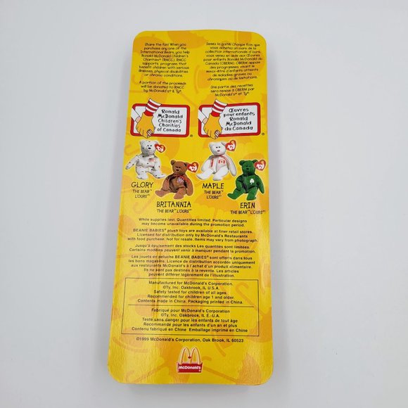 TY Teenie Beanie Baby Britannia The Bear Retired 1999 McDonalds Toy New Read - Picture 7 of 9